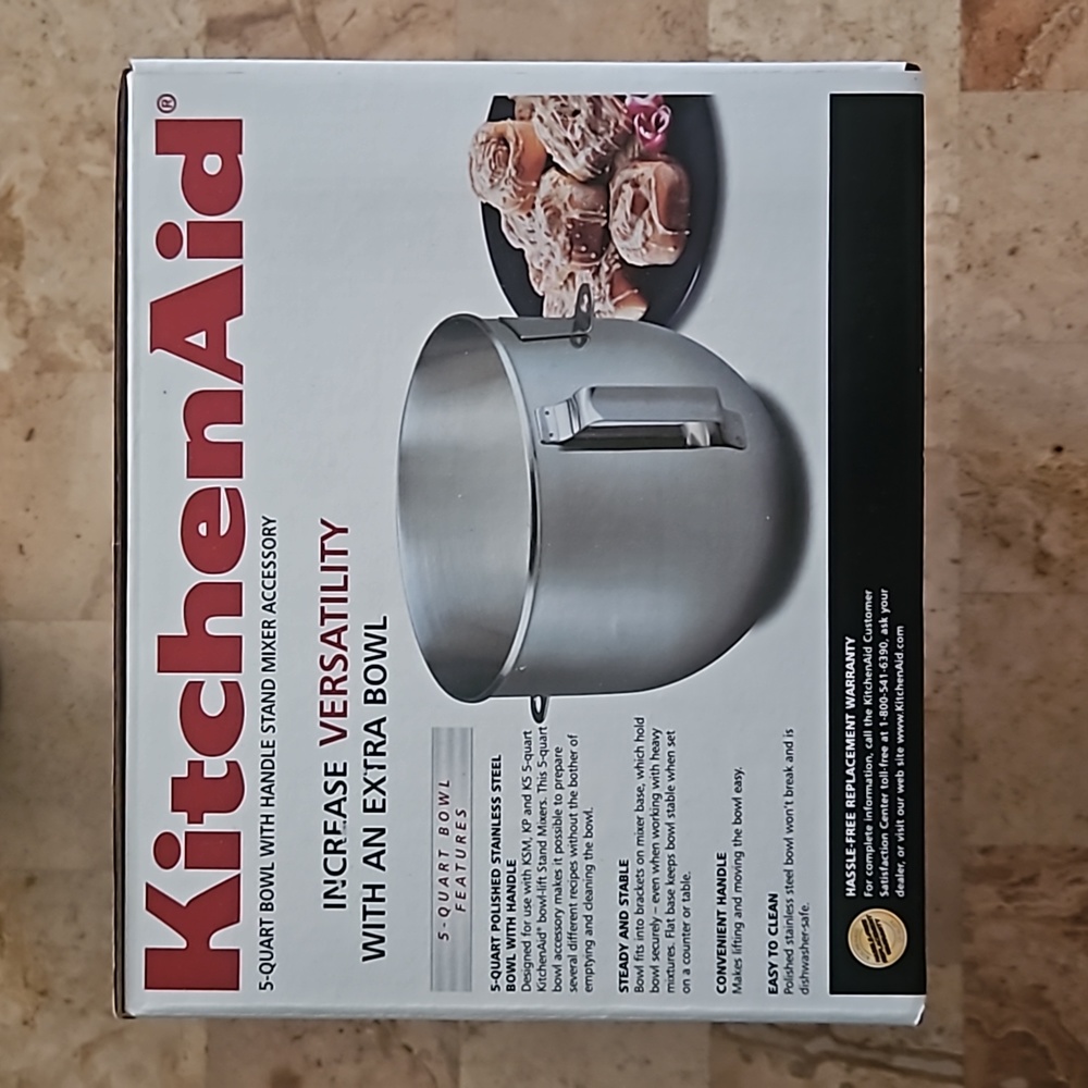 New with tag 5 quart extra Kitchenaid bowl